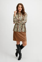 Load image into Gallery viewer, Tie front blouse/mosaic flowers
