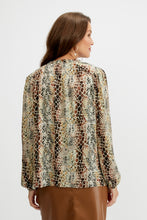 Load image into Gallery viewer, Tie front blouse/mosaic flowers