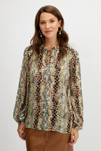 Load image into Gallery viewer, Tie front blouse/mosaic flowers