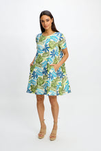 Load image into Gallery viewer, Short sleeve shift dress/Costa Rica Palm