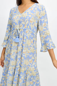 3/4 sleeve paisley dress
