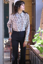 Load image into Gallery viewer, Blouse - Blue Floral cotton/silk Relaxed Fit