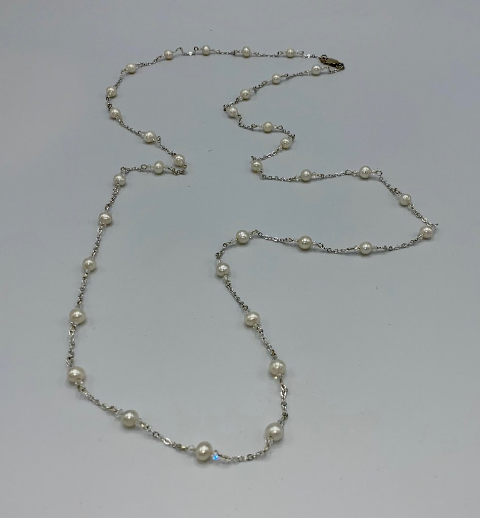Pearl Mix Malti Chain Necklace （Silver） Pearl Mix Malti Chain Necklace【Silver925 LINE】（Gold