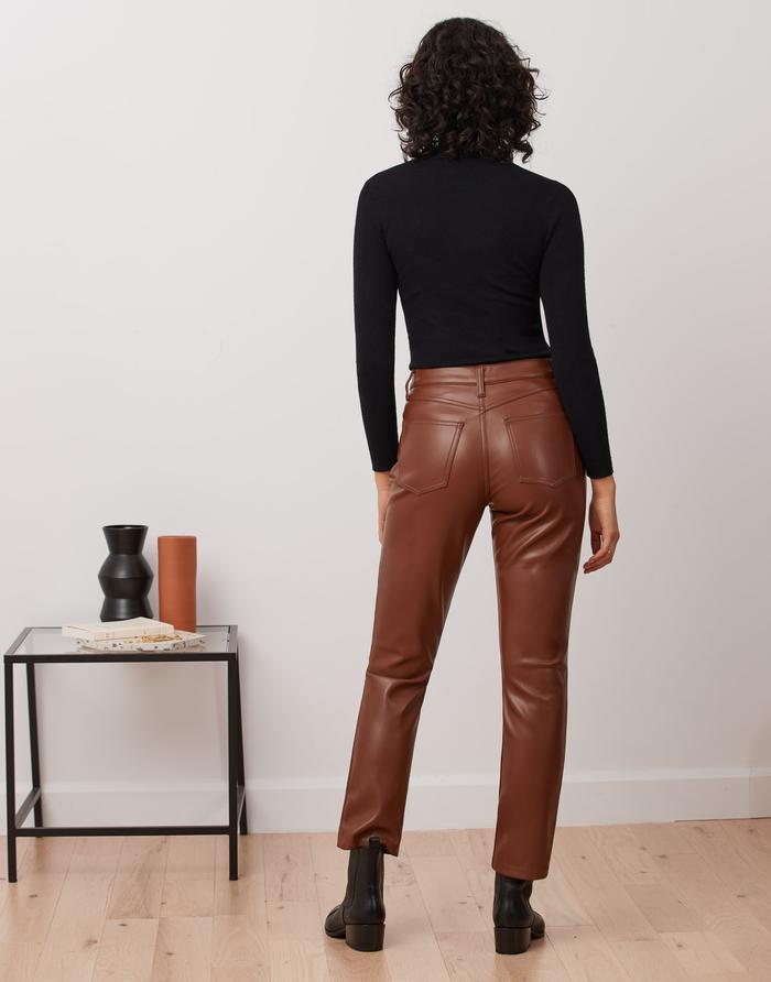 Emily slim vegan leather pant/dark brown – Mirella's Ladies Boutique