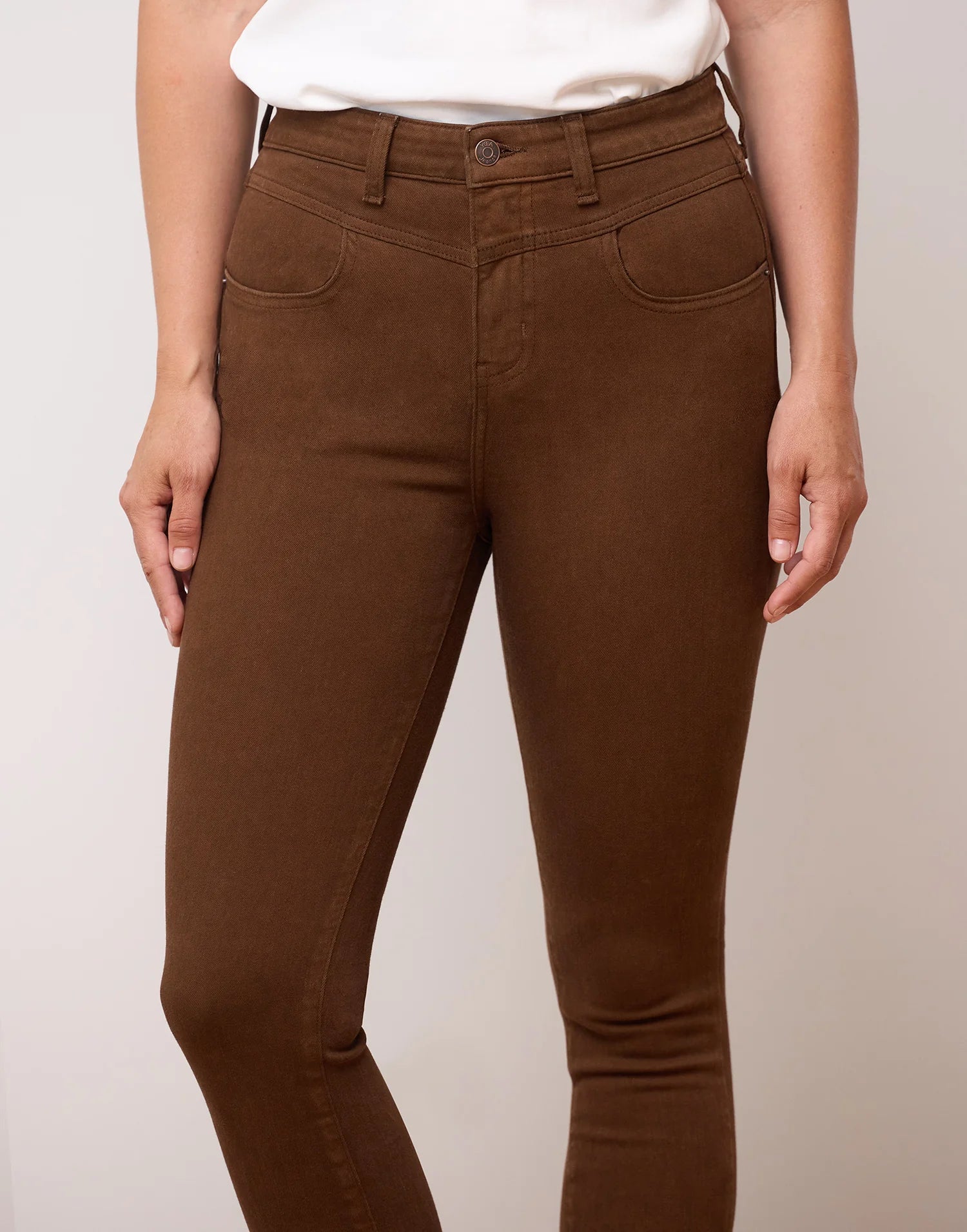 Brown skinny pants womens best sale