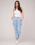 Load image into Gallery viewer, Malia Relaxed Jeans/Capri Blue
