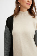 Load image into Gallery viewer, Long sleeve color block sweater/Pebble combo
