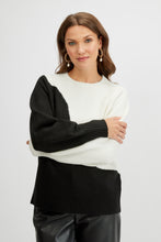 Load image into Gallery viewer, 2 tone black &amp; Ivory sweater
