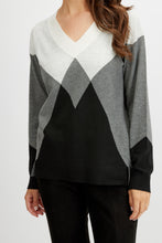 Load image into Gallery viewer, Plunging v neck argyle/heather grey
