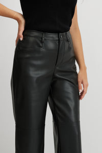Crop Faux Leather pant with pocket