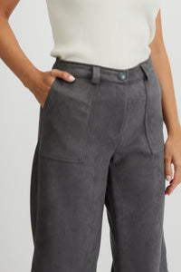 Cropped stretch pant/grey slate