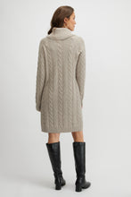 Load image into Gallery viewer, Cable Knit sweater dress with wide rolled collar
