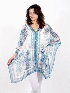 Chiffon cover up/Blue floral