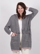 Load image into Gallery viewer, Hooded tie front cardigan/grey/medium
