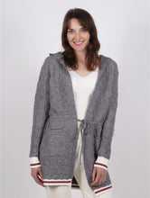 Load image into Gallery viewer, Hooded tie front cardigan/grey/medium
