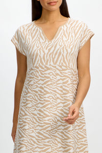 knit print dress/Sand combo