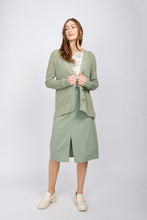 Load image into Gallery viewer, Button front asymmetrical hemline cardigan/Sage
