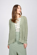 Load image into Gallery viewer, Button front asymmetrical hemline cardigan/Sage
