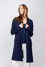 Load image into Gallery viewer, Long cardigan with front pockets/Navy
