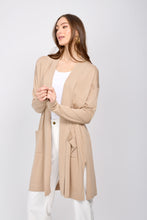 Load image into Gallery viewer, Long cardigan with front pockets/Sand
