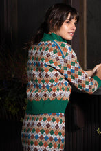 Load image into Gallery viewer, Tops - Argyle knit multicolor cardigan
