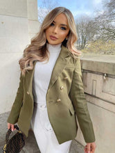 Load image into Gallery viewer, Blazer - Irina Army Green Fitted DB
