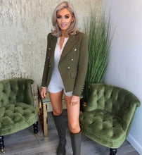 Load image into Gallery viewer, Blazer - Irina Army Green Fitted DB
