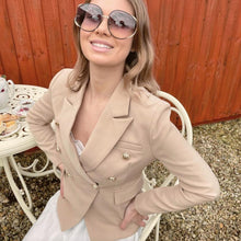 Load image into Gallery viewer, Blazer - Mercedes Beige Luxury Fitted Double Breasted
