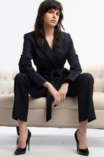 Load image into Gallery viewer, Pant - Navy Pinstriped Flair bottom
