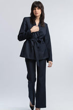 Load image into Gallery viewer, Pant - Navy Pinstriped Flair bottom
