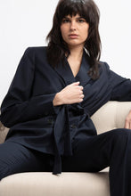 Load image into Gallery viewer, Blazer - Pinstriped DB oversized with belt
