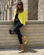 Load image into Gallery viewer, Blazer - Odette Yellow Fitted DB
