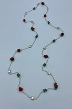 Load image into Gallery viewer, Turquoise, Coral &amp; Silver necklace
