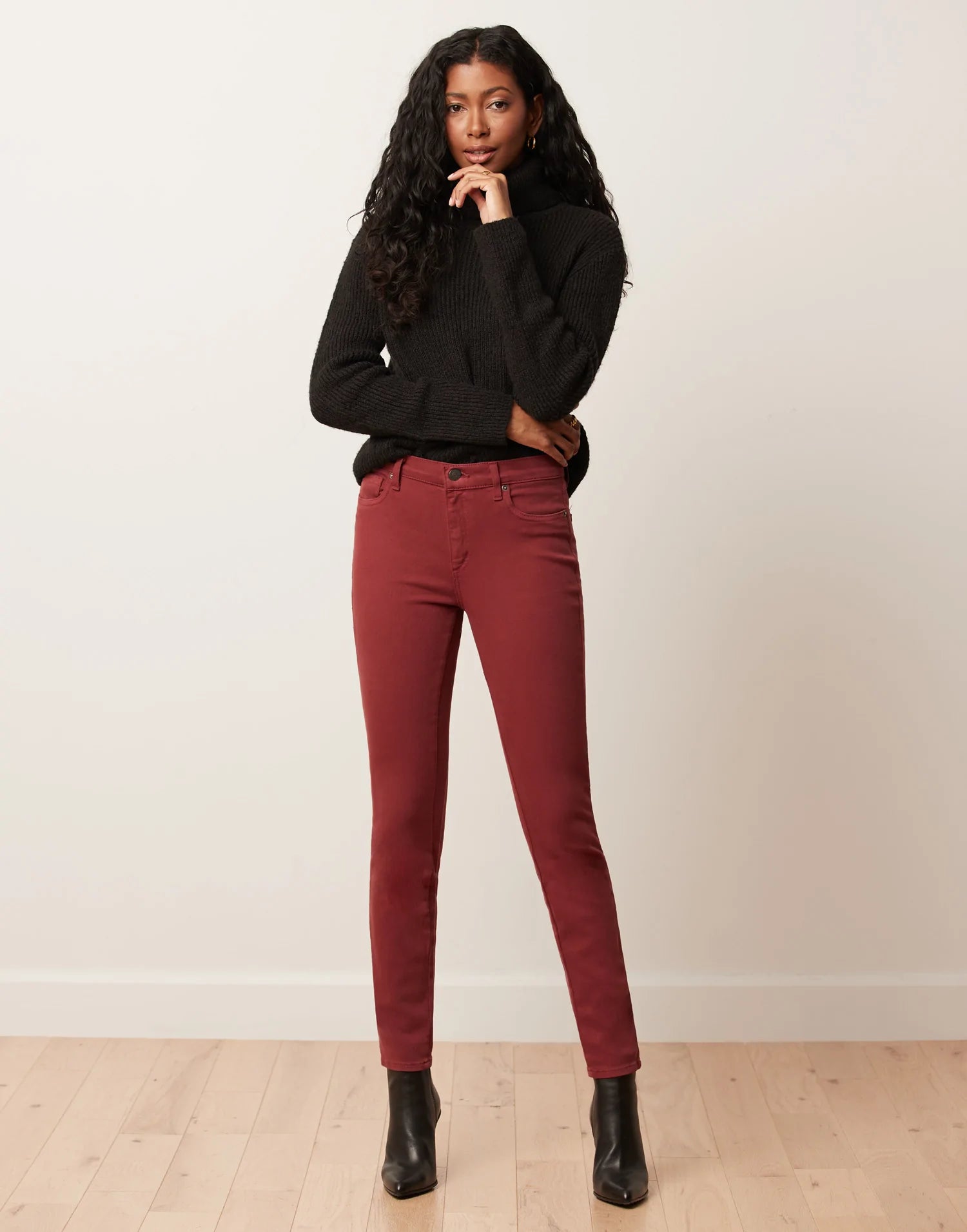 Tall red skinny jeans store