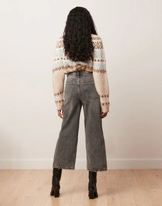 Lily wide leg jeans/Grey/100% cotton