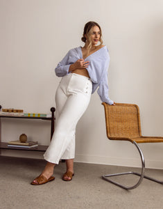 Lily Wide Leg Jeans/Pearl White