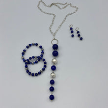 Load image into Gallery viewer, Lapis Lazuli &amp; Silver Y necklace

