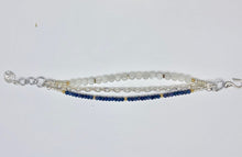 Load image into Gallery viewer, Sapphire, Moonstone &amp; silver 3 strand bracelet
