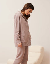 Load image into Gallery viewer, Oversized boyfriend zip up hoodie/taupe pink
