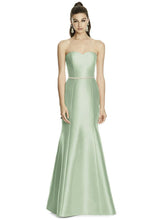 Load image into Gallery viewer, Strapless twill long dress with beaded sash
