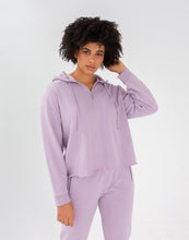Load image into Gallery viewer, Lavender Frost Crop Hoodie with Zip
