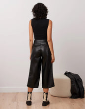 Load image into Gallery viewer, Lily crop wide leg vegan leather pant/black
