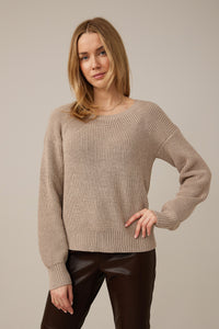 Knit crew neck/fawn