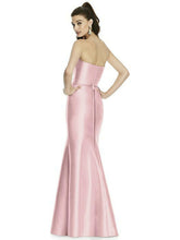 Load image into Gallery viewer, Strapless twill long dress with beaded sash
