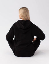 Load image into Gallery viewer, Black crop hoodie with Zip
