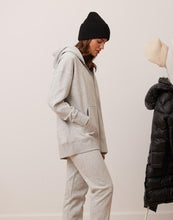 Load image into Gallery viewer, Oversized boyfriend zip up hoodie/grey mix
