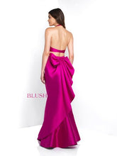 Load image into Gallery viewer, Blush Prom 2pc hot pink satin twill halter &amp; long skirt
