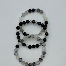 Load image into Gallery viewer, Semi precious 2 tone and black onyx
