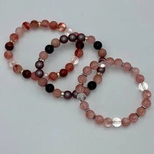 Load image into Gallery viewer, Cherry quartz, rock crystal, jade &amp; pearlized agate
