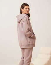 Load image into Gallery viewer, Oversized boyfriend zip up hoodie/taupe pink
